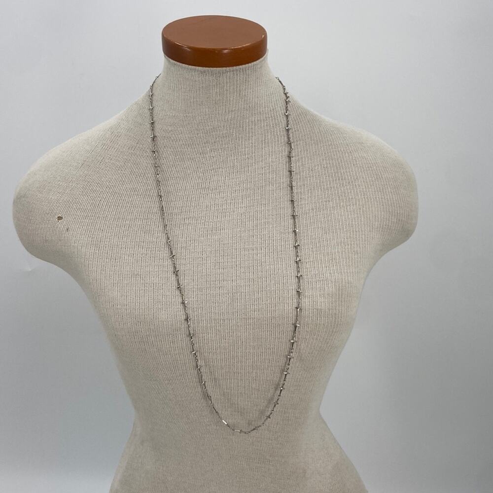 Silvertone cross chain necklace